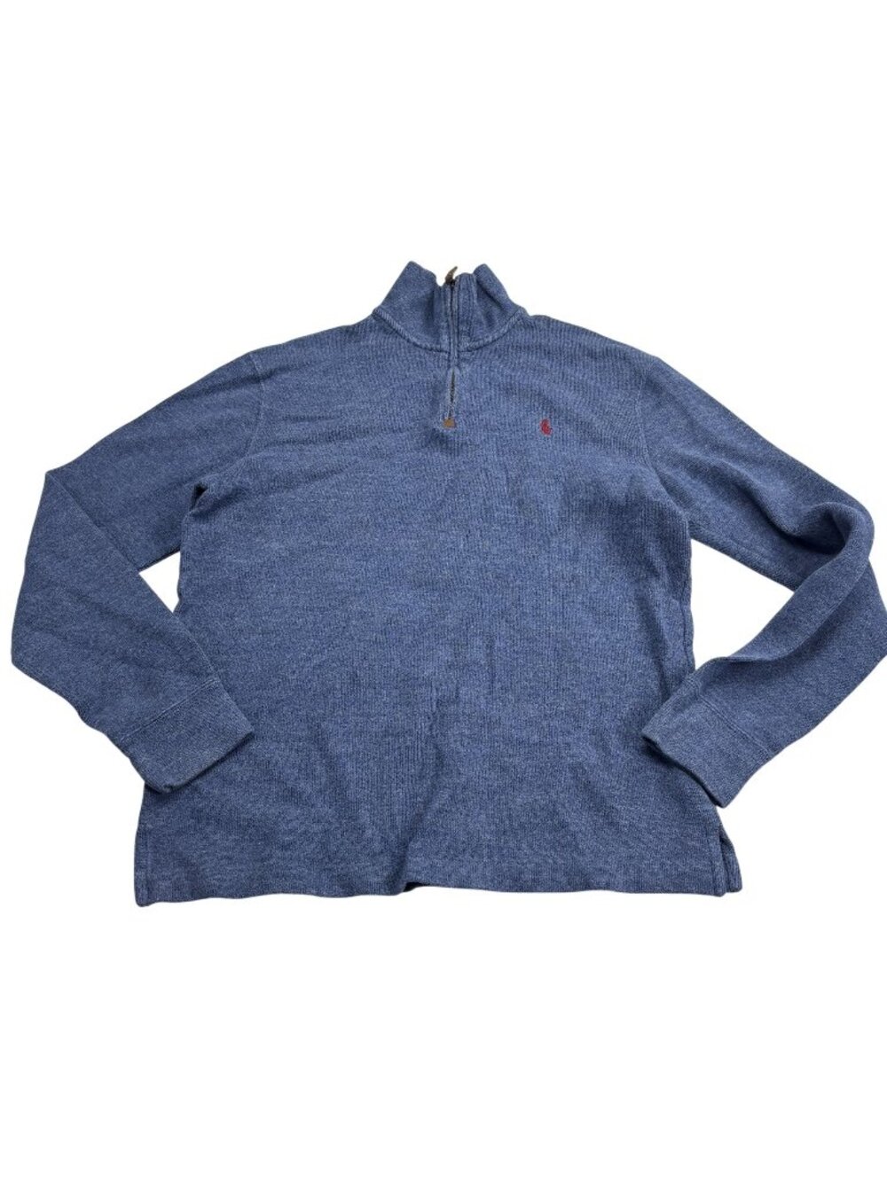 Polo Ralph Lauren Blue 1/4 Zip Pullover Sweater Mens Small Cotton Knit Casual